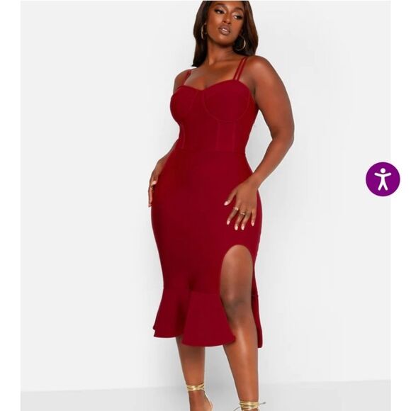 Rebdolls Dresses & Skirts - Rebdolls Femme and Fierce Peplum Bandage Midi Dress Size 4x NWT